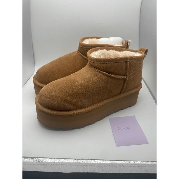 CUSHIONAIRE Women's COZY Genuine Suede pull on platform boot, Chestnut 6 - Picture 6 of 6